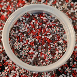 LIKETURE Fake Sprinkles 110g Fake Christmas Sprinkles Non-edible Craft Sprinkles Faux Sprinkles for Crafts Plastic Sprinkle Decoration Slime Sprinkles Slime Add Ins Shaker Card Filler(Dark Red)