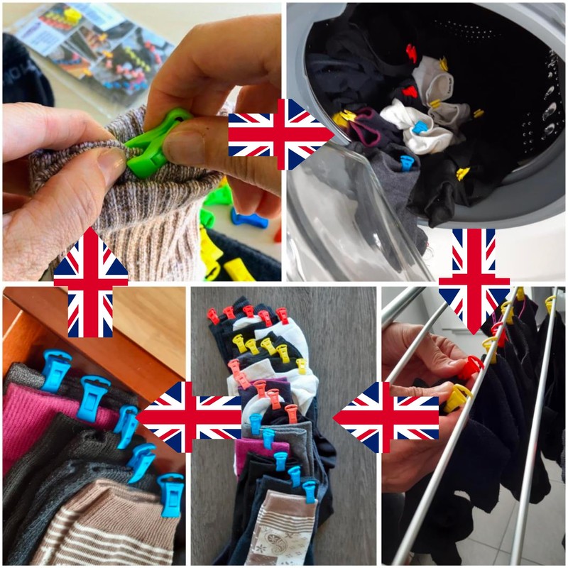 Alcrea® Sock clips for washing machines and tumble dryers with