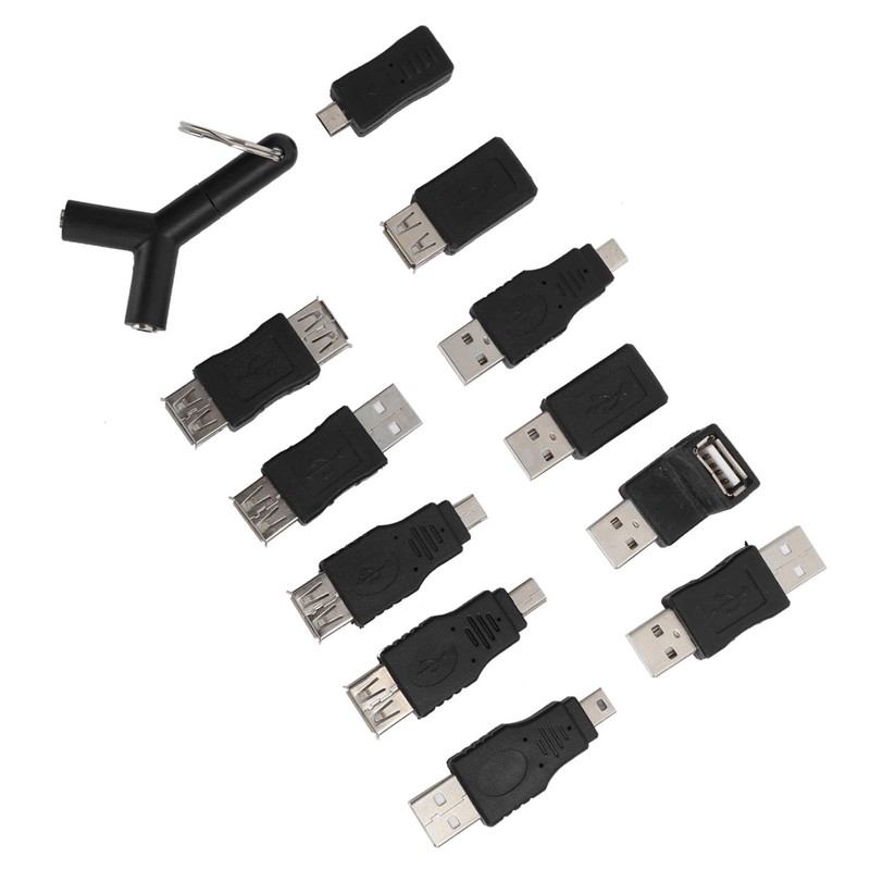 12Pcs USB2.0 Adapter 3.5mm 2 in 1 Audio Adapter Converter