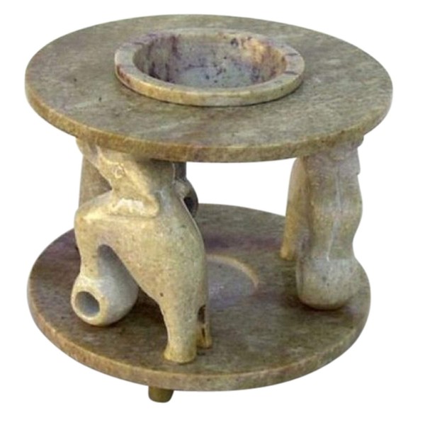 INDIA OVERSEAS TRADING CORP Soapstone Oil Burner, 3 Circus Elephants,
