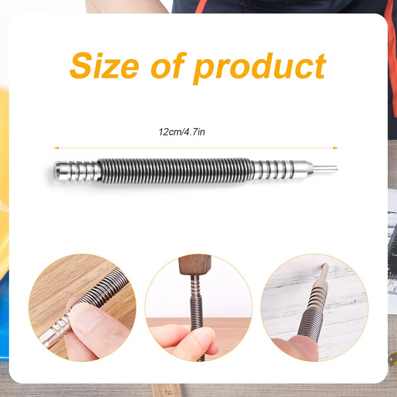 Single Head Nail Setter, Center Spring Nail Setter Punch Set