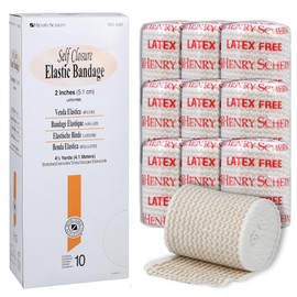 Self-Closure Elastic Bandage, 2" x 4.5 Yards, Tan, Non-Sterile, Box of 10 – Stretch Bandage with self Closure, Latex-Free, Comfortable & Reliable Support
