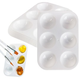 Rukinovi 8pcs Paint Tray Palette, Plastic Watercolor Paint Palette,White Paintings Paint Tray Great for Kids and Students to Paint and Make DIY Crafts for School Projects