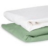 Schlummersack Fitted Sheet 60 x 120 cm - 70 x 140 Pack of 2 Green/White, 100% Cotton, Oeko-Tex, Bed Sheet for Baby and Cot