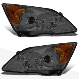 PM PERFORMOTOR Smoked Housing amber Corner Pair of Headlights Replacement Compatible with 07-11 Honda CRV, PMHL-HCRV-0711-P-SA