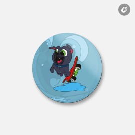Unbranded Puppy Dog Pals Cartoon Bingo Skateboard | 4'' X 4'' Round Decorative Magnet