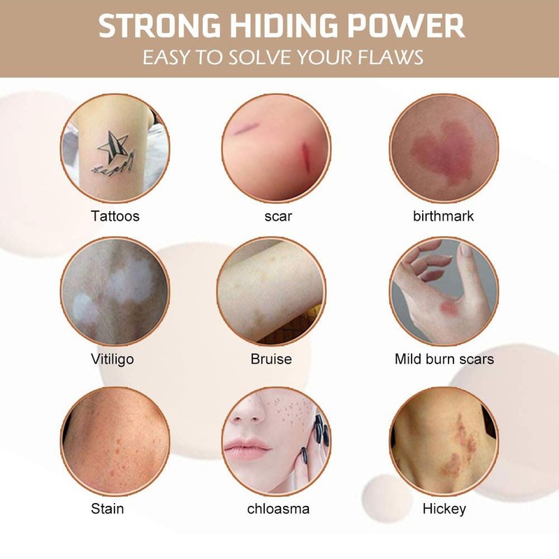 Body Concealer Waterproof,Body Concealer Full Coverage,Makeup Foundation,Waterproof Tattoo Cream for