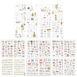 ZIJANG Wedding Guest Book Stickers, Pack of 10 Photo Album Stickers for Photo Album (587 Patterns), for Guest Books, Photo Albums, Party Gifts and Invitation Cards