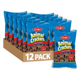 STAUFFERS Chocolate Animal Crackers - 12 Count, 8oz Bags - Classic Animal-Shaped Snacks for the Family