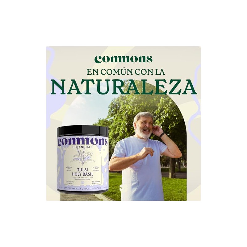 COMMONS Adaptógenos Tulsi 100% Orgánico Suplemento Natural Té de Albahaca