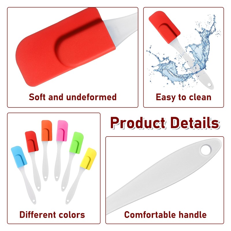 6 PCS Mini Silicone Spatula, Multicolor Small Spatula Silicone, Heat-Resistant