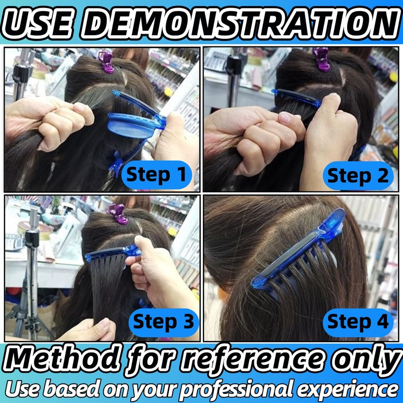 Heat Insulation Sectioning Clips, 2PCS Blue Hair Styling Clips -