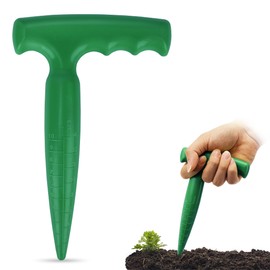 Milifox Planter Planting Dibber - Bulb Planter Tool Plastic with Measurement Scale for Accurate Planting,Ideal Hand Dibber for Family,Gardener(Dark Green)