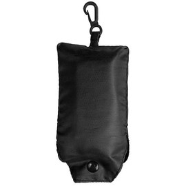 GIDUTEX Foldable Shopping Bag Convertible Mini Pocket Size with Carabiner Hook, black