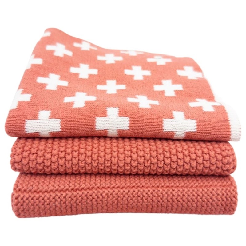 Ecovask Dish Cloth 3pc Variety Pack Organic Cotton, Pool Party