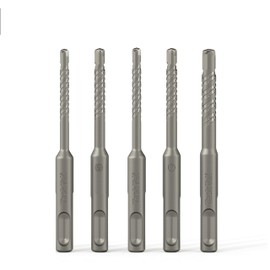 TASKTEK SDS Plus Hammer Drill Bits Set – Pack of 5, High-Speed Steel with Tungsten Carbide Tips, Sizes 4x110, 5x110, 6x110, 8x110mm, for Concrete, Brick & Masonry