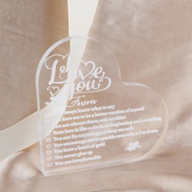 Carefully Designed Heart-Shaped Acrylic Plaque, 'i Love You', Gift for Mom, Birthday Gift for Women, Gift for Him and Her, Acrylic Ornaments, Thoughtful Gift for Women