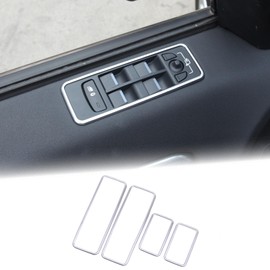 For Discovery Sport ABS Chrome Window Lift Switch Frame Trim Stickers 4pcs (Silver)