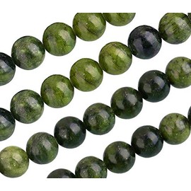 Natural Gemstone Beads Taiwan Jade Matte Frosted and Polished Round 4 mm 6 mm 8 mm 10 mm Green Set Loose Gemstone Jewellery Beads Jewellery Design Craft Accessories Pearl Necklace (8 mm, 15 Pieces