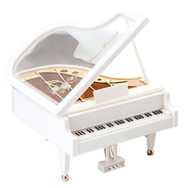 Musiin Piano Music Box Creative Retro Desktop Ornament Simulation Atmosphere Model (White)