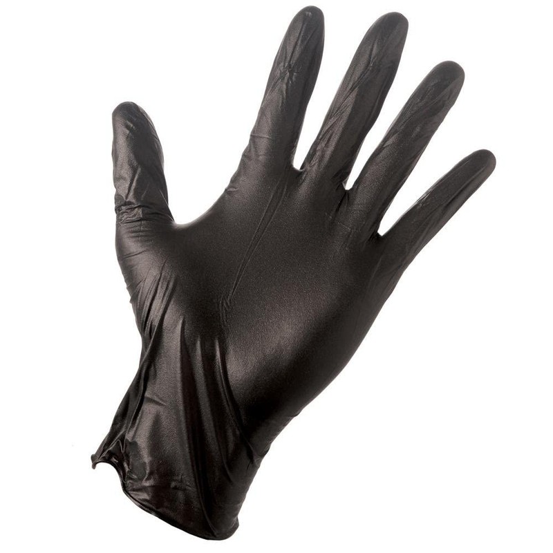 100 Large Black Nitrile Disposable Gloves Powder Free, Food, Care,