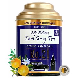 Sancha Tea Boutique Londoners Darjeeling Earl Grey Tea (50 Cups+) Bergamot Fruit Tea, Citrus & Floral Notes, Leaf Tea, Golden Orange Pekoe Tea