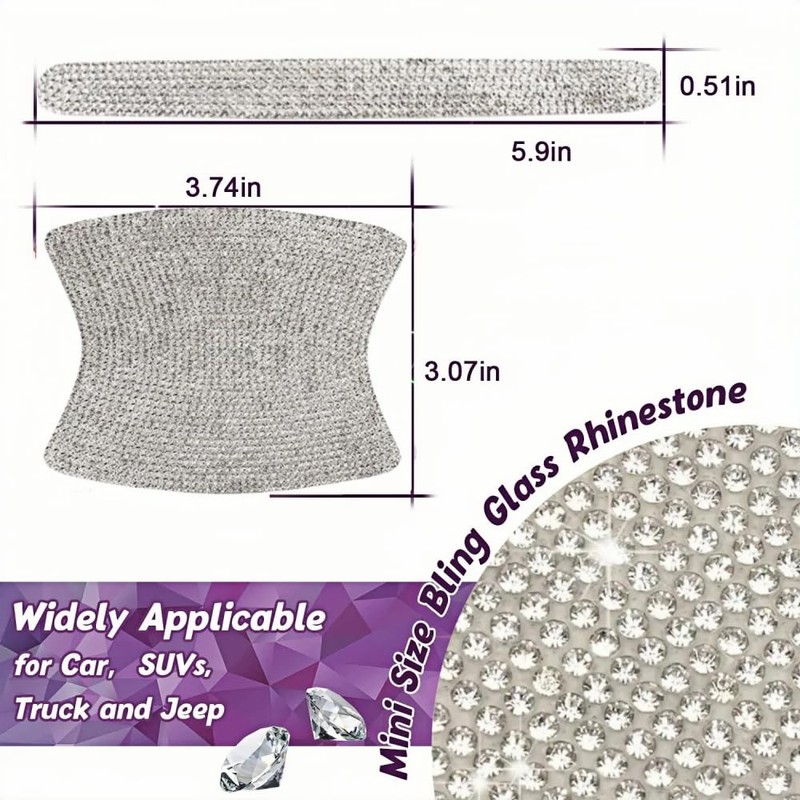 10 Pack Bling Car Door Handle Protector Universal Rhinestone Car