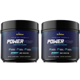 Pelican Vitamins POWER PUMP- PREMIUM Creatine Powder-Sports & Fitness- 2 Bottles- (120days) 600g