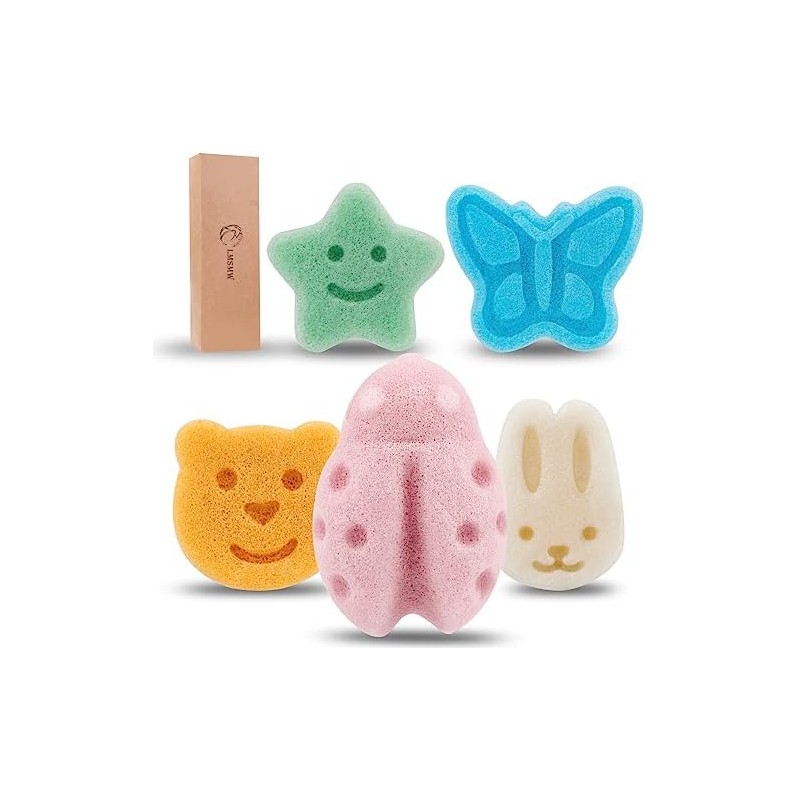 Juego De Esponjas Konjac Para Baño De Bebé LMSMW -