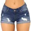 Women's Stretchy Denim Jean Raw Hem Ripped Shorts with Pockets