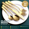 Gold Silverware Set, OGORI 30-Piece Gold Forged Stainless Steel Flatware