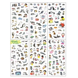Schoolsupplies 6 Sheets Super Cute Cat Stickers for DIY Albums Diary Decoration Cartoon Scrapbooking Kawaii School Office Stationery
