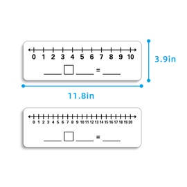 2 Pcs Dry Erase Number Line Board, Double Sided Number Line for Students, Homeschool, Teacher Supplies, Classroom, Math Game for Math Center，High Quality Durable 12 x 4 Inch 0-10, 0-20