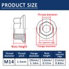 4 Pcs M14-1.5mm Serrated Flange Hex Nuts,Hexagon Flange Socket Lock