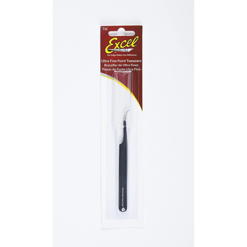 Excel Slant Point Tweezers, Black