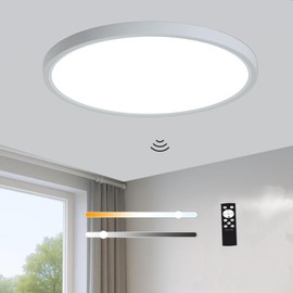 ZCHYLED 12 Inch Motion Sensor LED Ceiling Light Wired,Closet Lights Motion Activated Sensor Light Indoor with Remote, Modern Flush Mount Ceiling Light Fixture for Hallway Laundry Stairs White