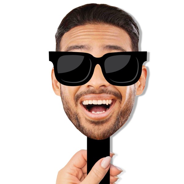 Big Dot of Happiness Personalized Sunglasses Fun Face Cutout Paddle