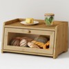 Goozii Wood Bread Box for Kithcen Countertop, Rustic Breadox Storage