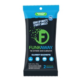 FunkAway Extreme Odor Eliminating Closet Sachet, Odor Absorbing Packet Ideal for Closets, Drawers, Hampers, Attics and Storage Spaces, Fresh Smell for Up to 90 Days