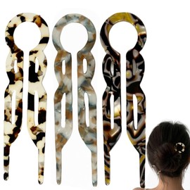 3PCS U Shaped French Hair Pin,U Shaped Ha/irpins,French Hai/r Pins,Acetate Twist Stick Clip Pins,U Sha/ped H/air Pin Fork,Long Hair Hairstyle Accessories,French Hair Fork,Twist U Shap/ed Hair Pin#4