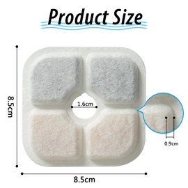 PewinGo Cat Water Fountain Filters,Compatible with 2.5L/84.5oz Fountain,4Pcs Cat Fountain Replacement Filter,Triple Filtration System Filter