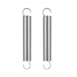 Qrity 2 PCS Stainless Steel Hook Terminal Compression Springs, Wire Diameter 0.05", OD 0.39", Free Length 1.97", Silver, Replacement Springs