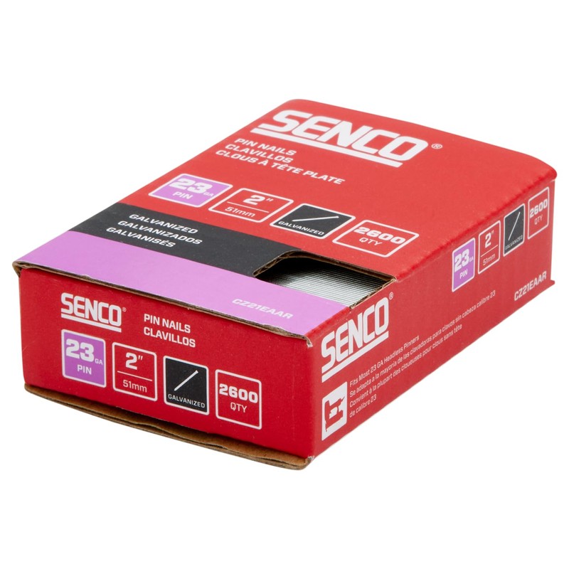SENCO CZ21EAAR 2" 23 Gauge Pin Nails, Galvanized Finish 2,600
