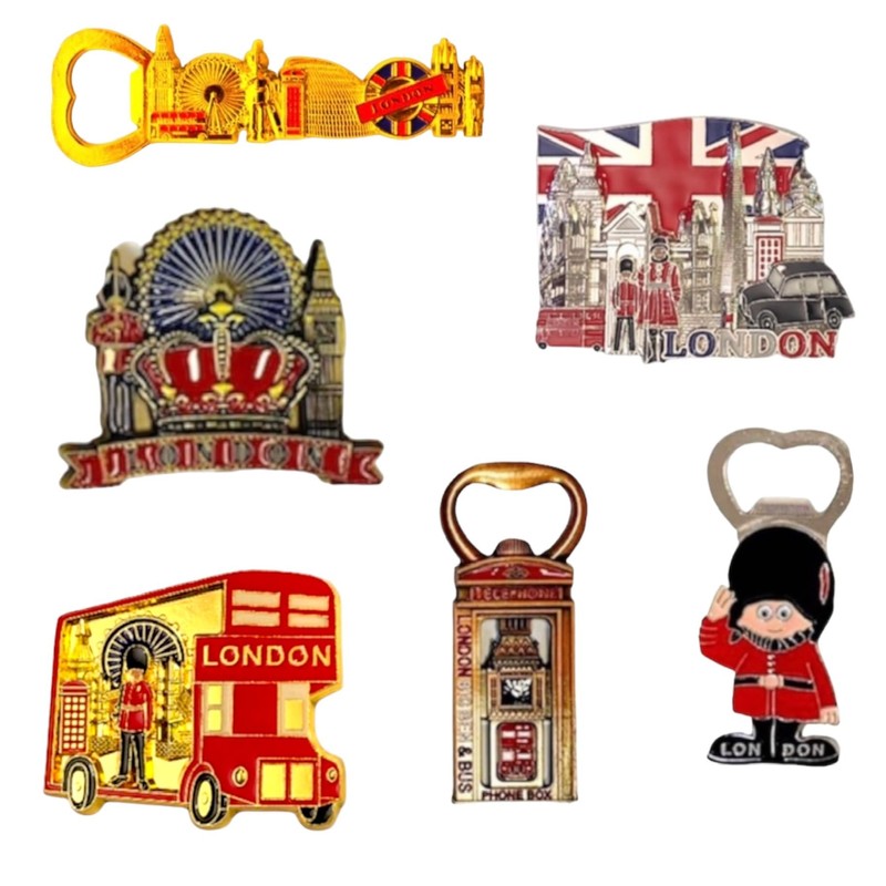 12 London Souvenirs Keyrings Magnets - British Souvenir Metal Magnet