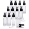 JUVITUS 2 oz Frosted Clear Glass Boston Round Bottle with
