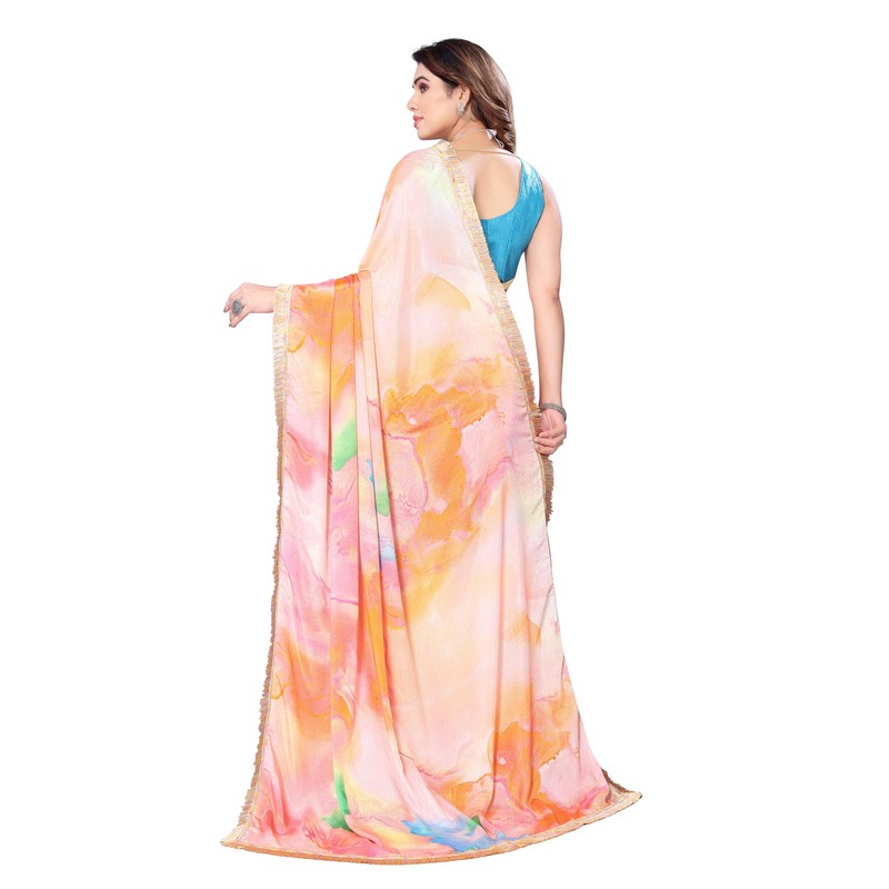 MAHEK Fab - Sari indio para mujer, diseño de georgette