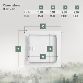 Vent Systems 6" x 6" Inch Metal Access Panel - Access Door for Inspection Plumbing and Electrical Utility Service - Drywall Wall and Ceiling Mount Wall Plate - Basement Crawl Space Door