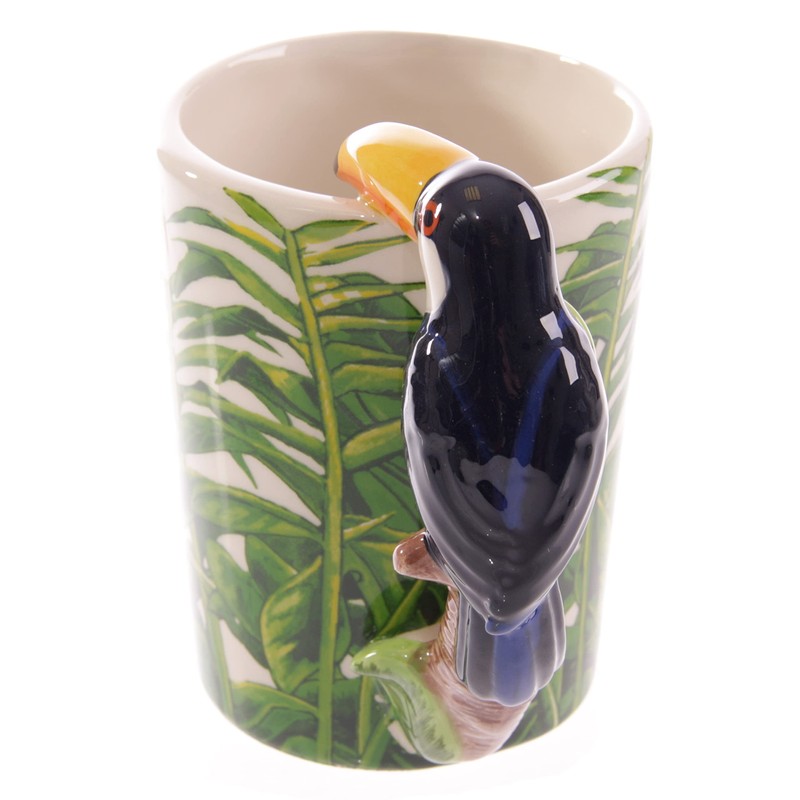 Puckator Tukan in Tschungel geformter Henkel Tasse aus Dolomit-Keramik