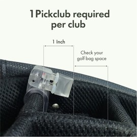 Pickclub 1PCS Golf Club Holder Club Organizer Durable Polycarbonate Clips for Irons,Woods,Drivers Heavy-Duty Golf Bag Clip-On Holder Golf Accessories (1, Clear)