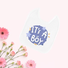 Baby Bib for Gender Reveal Party, It's a Boy Design, Blue
